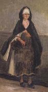 Jean Baptiste Camille  Corot, Femme de Pecheur de Dieppe (mk11)